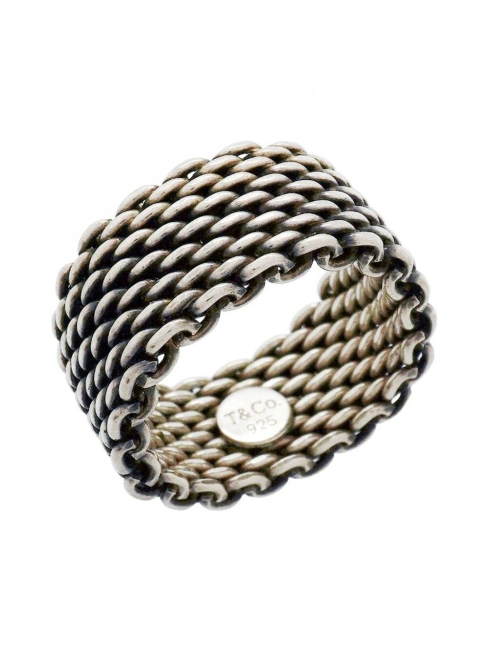 Tiffany & Co Ring Somerset Mesh 925 Sterling Silver